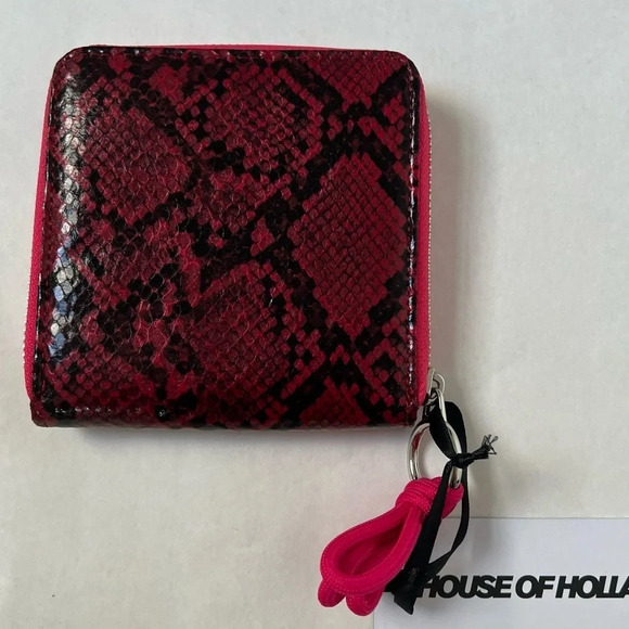 House Of Holland Red And Black Animal Snake Purse Zip Around Wallet NWT - Picture 6 of 9